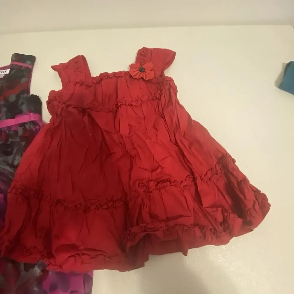 Girls Dress Sz 3-4 Toddler Gymboree DKNY Red Black Floral Holiday Christmas Lot2
